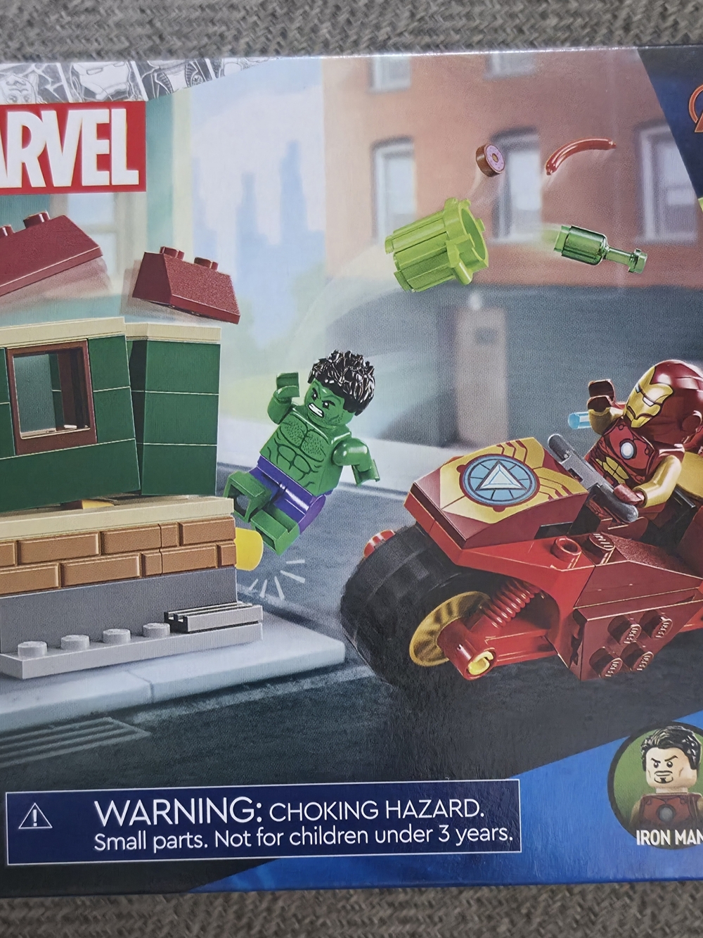 READ Lego Marvel 76287 Iron Man With Bike And The Hulk (Build Only) NO MINIFIGS